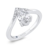 Shah Luxury 14K White Gold Pear Diamond Engagement Ring (Semi-Mount) photo 2