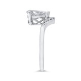 Shah Luxury 14K White Gold Pear Diamond Engagement Ring (Semi-Mount) photo 3