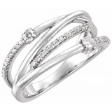 14K White 1/4 CTW Diamond Criss-Cross Ring photo