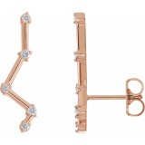 14K Rose 1/10 CTW Diamond Constellation Earring Climbers photo