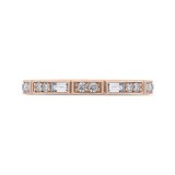 Shah Luxury 14K Rose Gold Round and Baguette Diamond Wedding Band photo