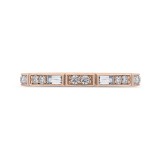 Shah Luxury 14K Rose Gold Round and Baguette Diamond Wedding Band photo