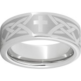 Serinium Pipe Cut Band with a Cross Knot Laser Engraving photo