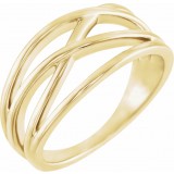 14K Yellow 10.2 mm Criss-Cross Ring photo