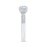 Shah Luxury 14K White Gold Three Row Round Diamond Engagement Ring (Semi-Mount) photo 3