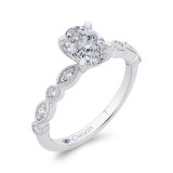 Shah Luxury 18K White Gold Diamond Engagement Ring (Semi-Mount) photo 2