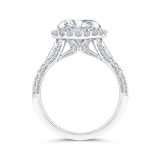 Shah Luxury 14K White Gold Round Cut Diamond Halo Engagement Ring Split Shank  (With Center) photo 4