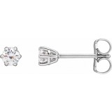 14K White 3.2 mm SI2-SI3 1/4 CTW Diamond 6-Prong Wire Basket Earrings photo