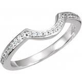 14K White 1/8 CTW Diamond Band for 4.5 mm Round Engagement Ring photo