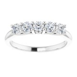 14K White 1/2 CTW Set Anniversary Band photo 3