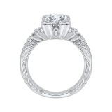 Shah Luxury 14K White Gold Cushion Cut Diamond Vintage Engagement Ring (Semi-Mount) photo 4