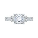 Shah Luxury 14K White Gold Cushion Cut Diamond Vintage Engagement Ring (Semi-Mount) photo