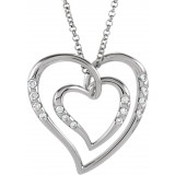 14K White 1/10 CTW Diamond Heart 18 Necklace photo