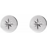 14K White 7.8 mm Starburst Earrings photo 2