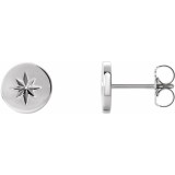 14K White 7.8 mm Starburst Earrings photo