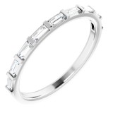 Platinum 3/8 CTW Diamond Straight Baguette Anniversary Band photo