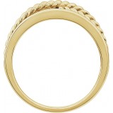 14K Yellow Criss-Cross Rope Ring photo 2