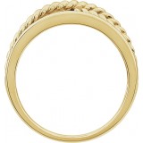 14K Yellow Criss-Cross Rope Ring photo 2