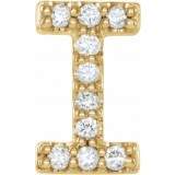 14K Yellow .04 CTW Diamond Single Initial I Earring photo