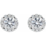 14K White Sapphire & 1/5 CTW Diamond Earrings photo 2