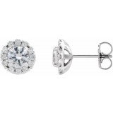 14K White Sapphire & 1/5 CTW Diamond Earrings photo
