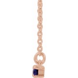 14K Rose Amethyst & 1/5 CTW Diamond Bar 16-18 Necklace photo 2