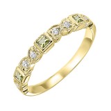 Gems One 10Kt Yellow Gold Diamond (1/12Ctw) & Peridot (1/6 Ctw) Ring photo
