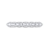 Shah Luxury 14K White Gold Bezel Set Double Row Diamond Wedding Band photo