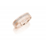 Henri Daussi 6mm Men's Wedding Band MB135 14k Gold Rose 0.30 Ctw. photo 2