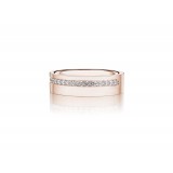 Henri Daussi 6mm Men's Wedding Band MB135 14k Gold Rose 0.30 Ctw. photo