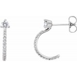 14K White 1/3 CTW Diamond Hoop Earrings photo