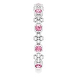 14K White Pink Tourmaline Beaded Ring photo 4