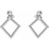 14K White Geometric Earrings photo 2
