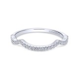 Gabriel & Co. 14k White Gold Contemporary Curved Wedding Band photo