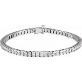 14K White 4 CTW Diamond Line 7 1/4 Bracelet photo