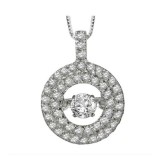 Gems One 14KT White Gold & Diamond Rhythm Of Love Neckwear Pendant   - 1/2 ctw photo