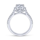 Gabriel & Co. 14k White Gold Art Deco Halo Engagement Ring photo 2