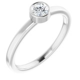 14K White 1/4 CT Diamond Ring photo