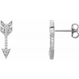 14K White 1/6 CTW Diamond Arrow Earrings photo