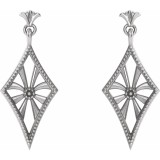 14K White Vintage-Inspired Dangle Earrings photo