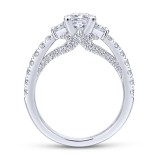 Gabriel & Co. 14k White Gold Entwined 3 Stone Engagement Ring photo 2