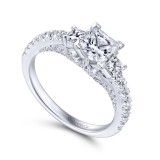 Gabriel & Co. 14k White Gold Entwined 3 Stone Engagement Ring photo 3