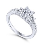 Gabriel & Co. 14k White Gold Entwined 3 Stone Engagement Ring photo 3