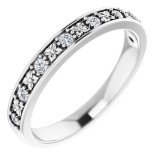 14K White 1/6 CTW Diamond Floral Anniversary Band photo