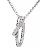14K White 1/3 CTW Black & White Diamond Circle 18 Necklace photo 3