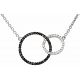 14K White 1/3 CTW Black & White Diamond Circle 18 Necklace photo
