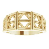 14K Yellow Stackable Lattice Ring photo 3