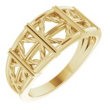 14K Yellow Stackable Lattice Ring photo