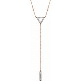 14K Rose 1/6 CTW Diamond Triangle & Bar Y 16-18 Necklace photo