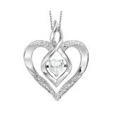 Gems One Silver Diamond (1/50 Ctw) & Created White Topaz (1/4 Ctw) Pendant photo